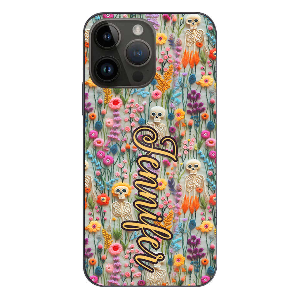 Floral Skeleton - Personalized Skull Phone Case