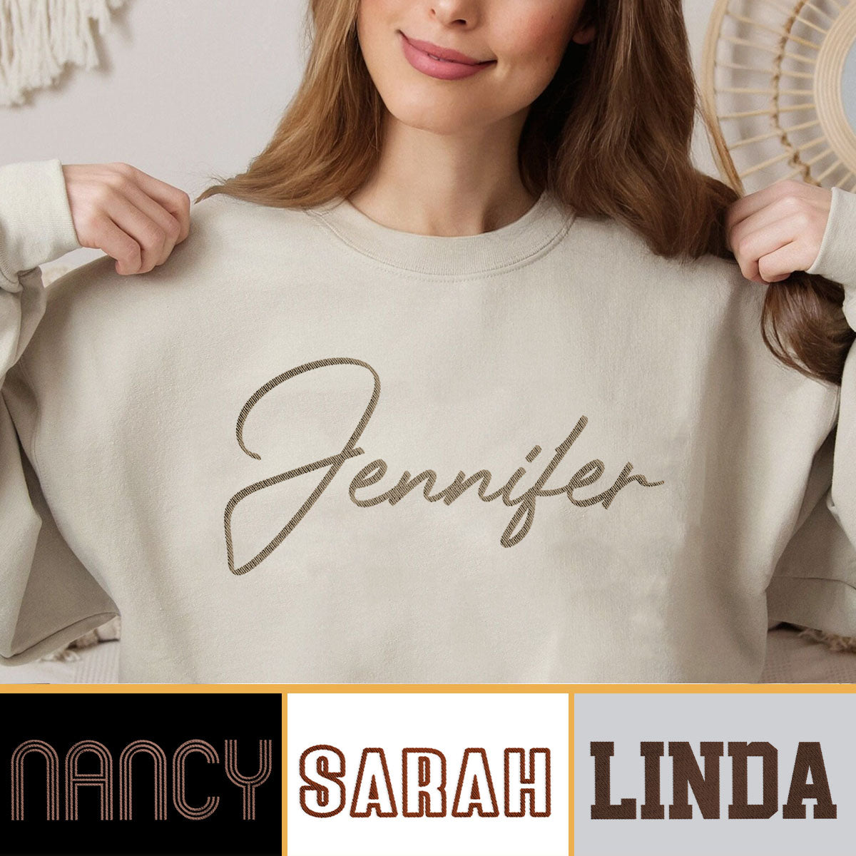 Custom Name - Personalized Step Mom Embroidered Sweater