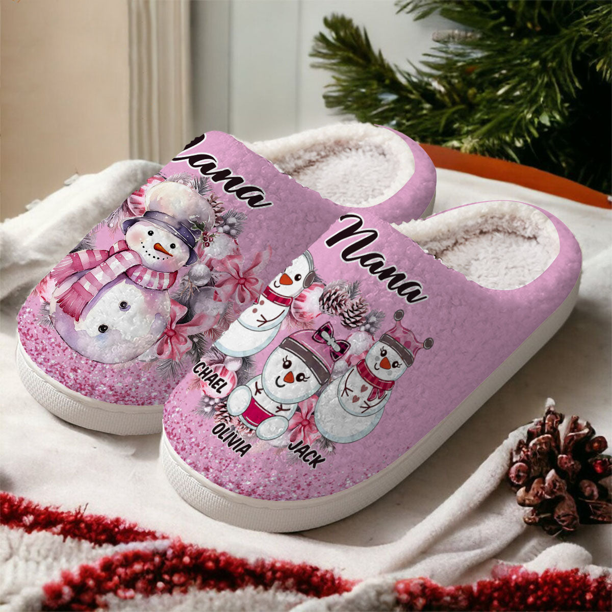 Discover Great Nana - Custom Family Gift - Personalized Grandma Slippers