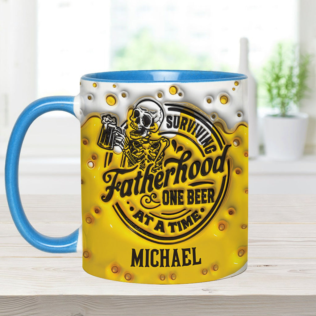 Surviving Fatherhood - Personalized Father Accent Mug