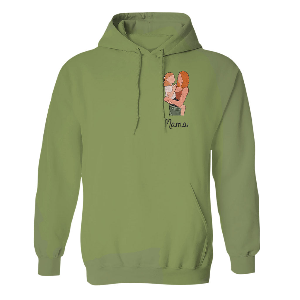 Custom 2D Photo - Personalized Step Mom Embroidered Hoodie