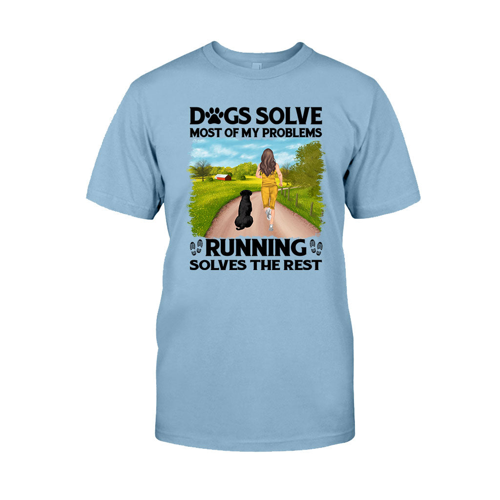 Dogs And Running Solve My Problems - Personalized Running T-shirt & Hoodie