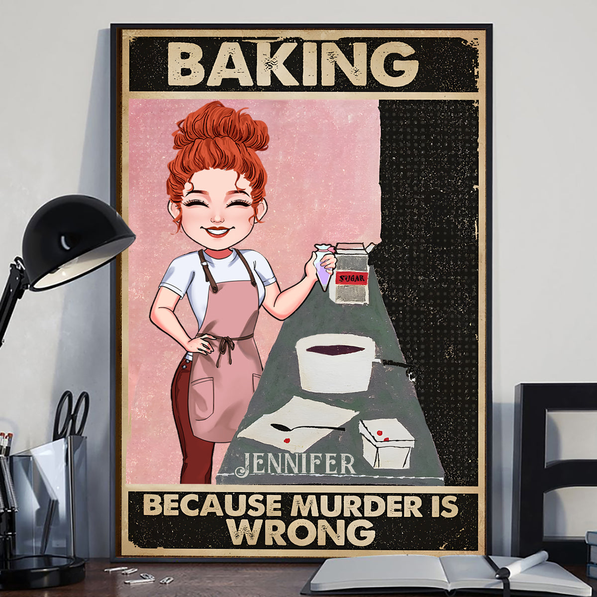 Baking Because Murder Is Wrong - Personalized Baking Canvas And Poster