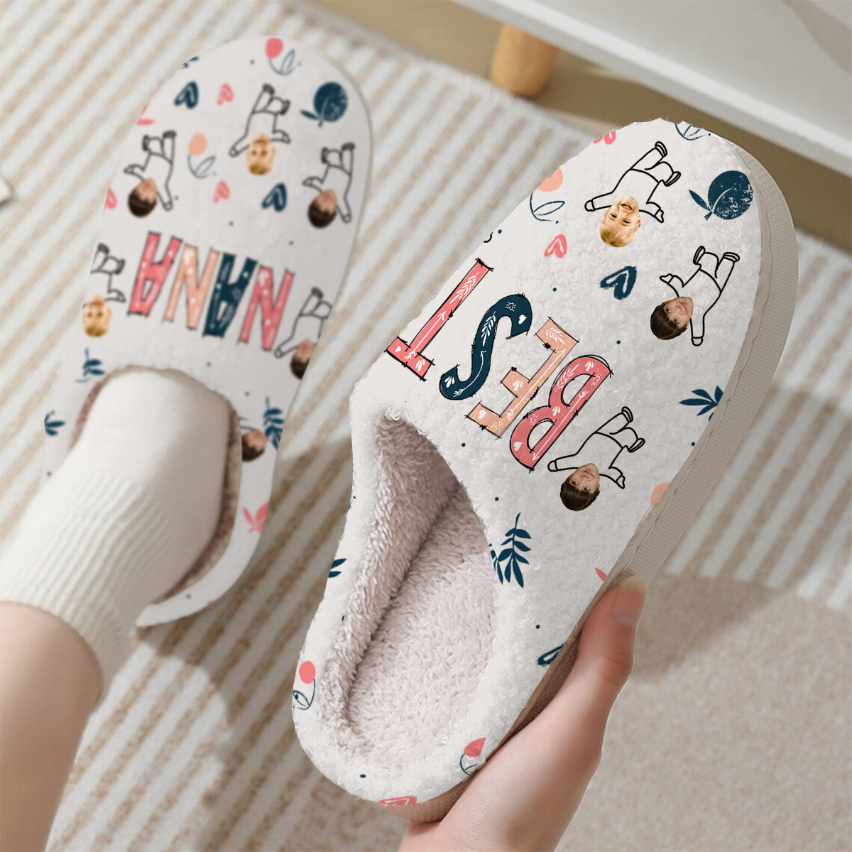 Best Grandma/Nana/Mother/Mama - Personalized Grandma Slippers