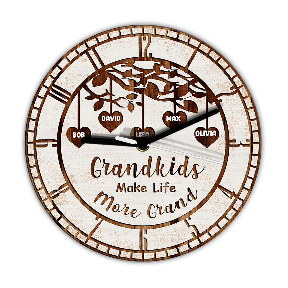 Grandkids Make Life More Grand - Personalized Grandma Wall Clock