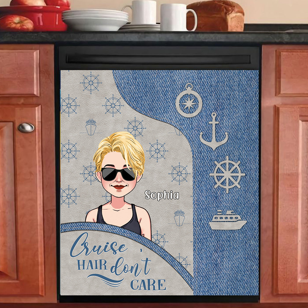 Cruise Hair Don't Care - Personalized Cruising Dishwasher Cover