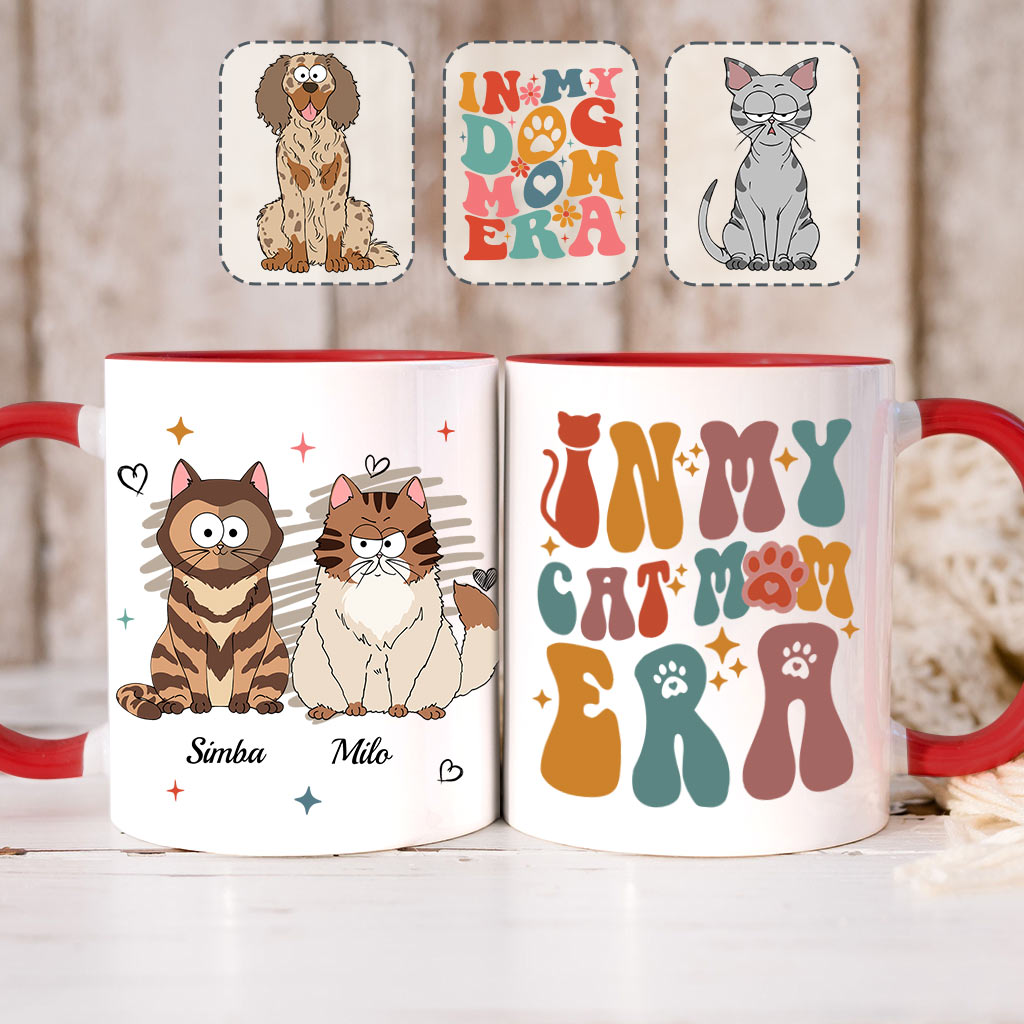 Discover In My Dog/ Cat Mom Era - Personalized Cat Accent Mug