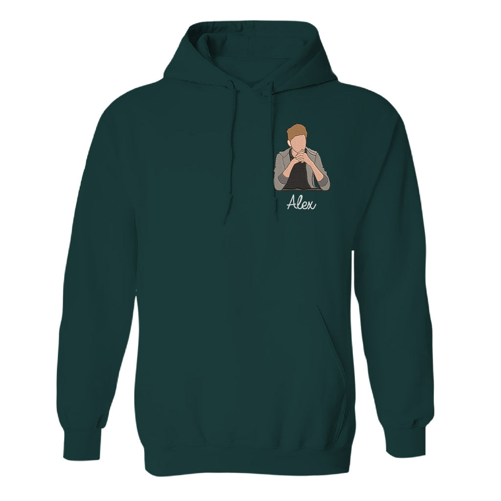 Custom 2D Photo - Personalized Uncle Embroidered Hoodie