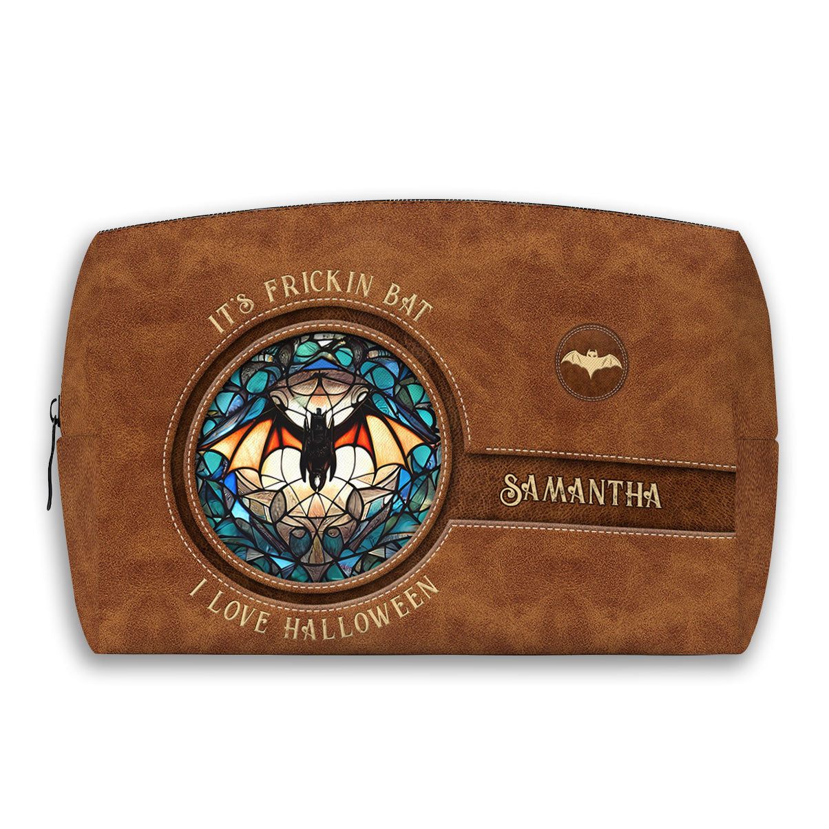 It's Frickin' Bat I Love Halloween - Personalized Witch Makeup Bag