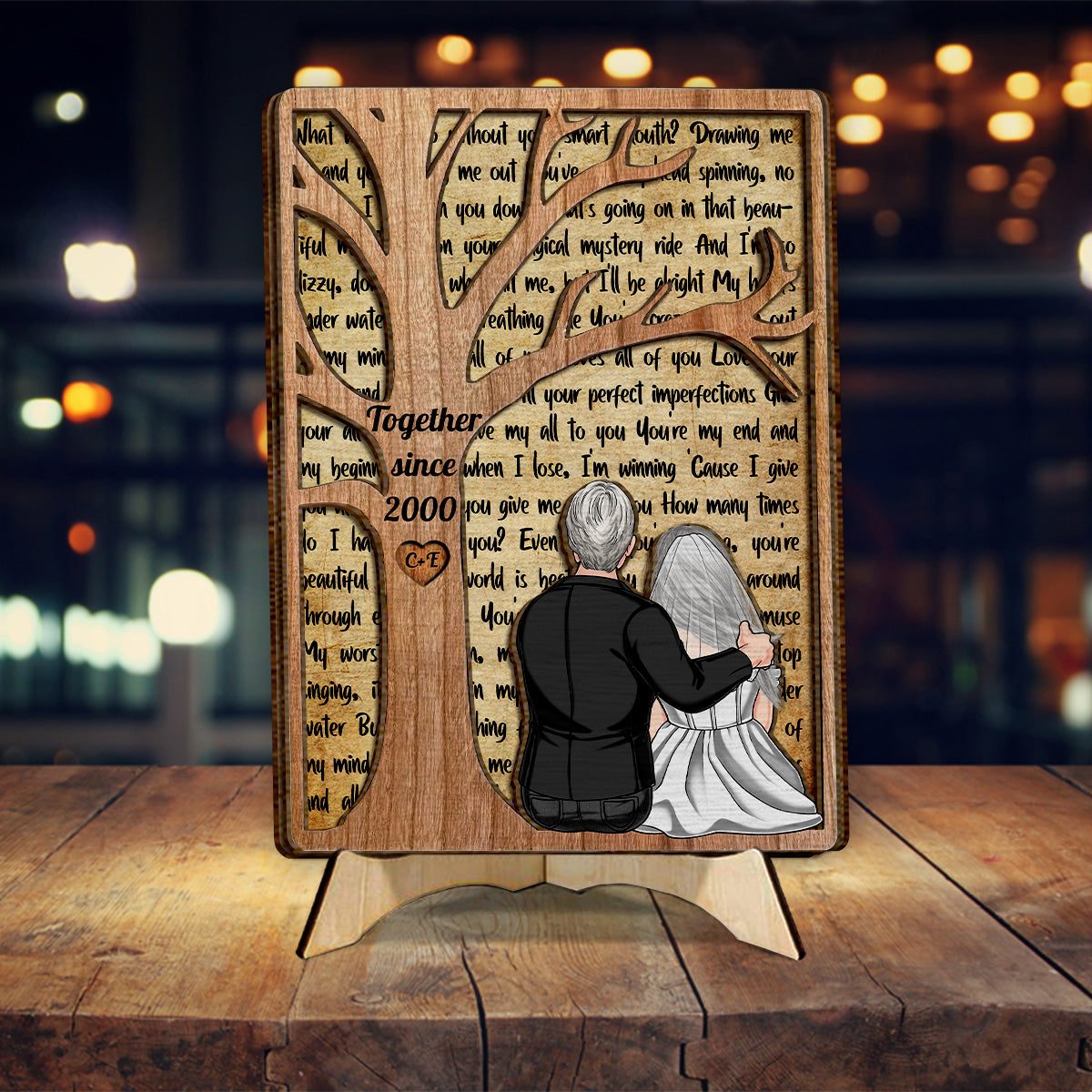 Our Wedding Song - gift for husband, girlfriend - Personalized 2 Layered Wood Sign / Wood Plaque