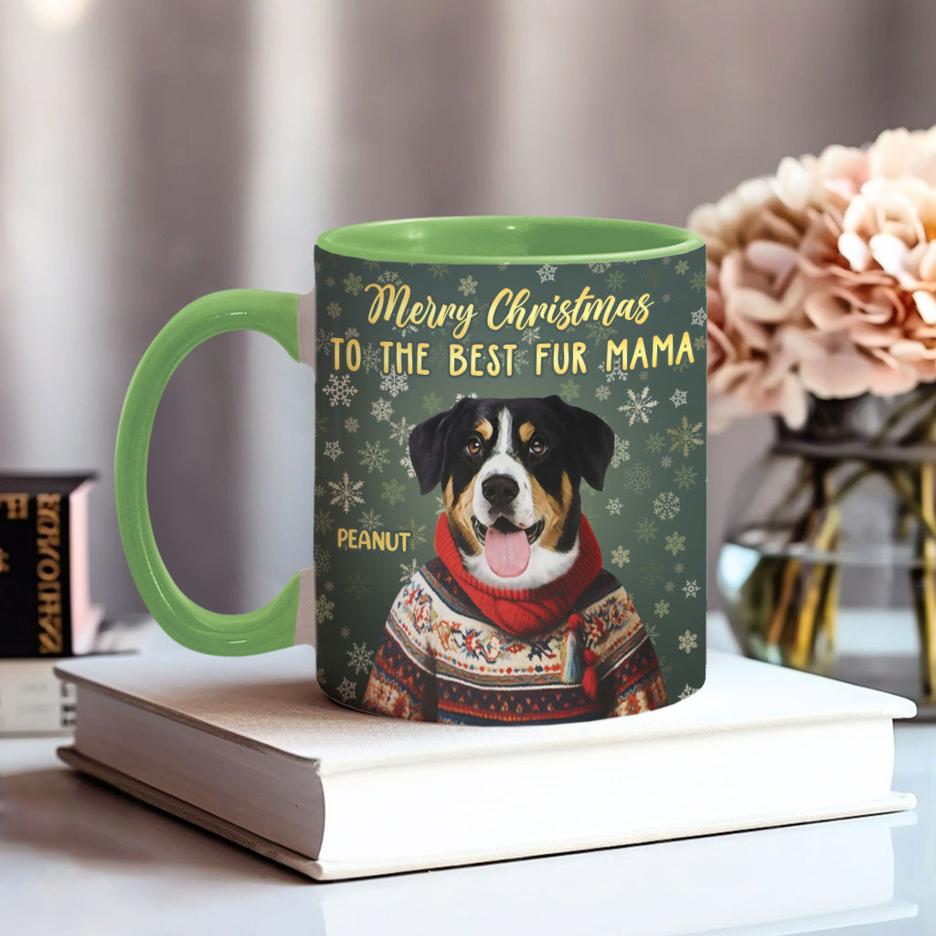 Personalized Christmas Pet Portrait - Gift for dog lovers, dog lover, cat lover - Personalized Accent Mug