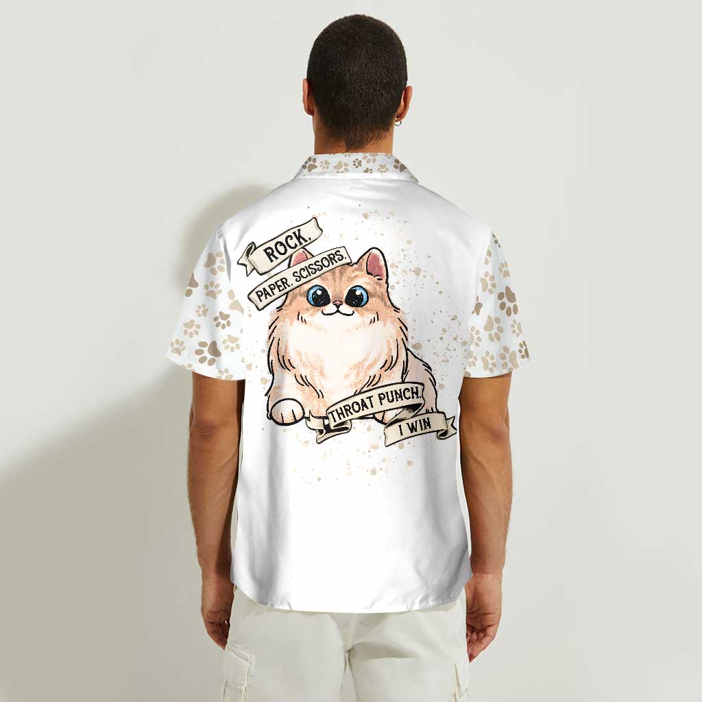 Rock Paper Scissors - Personalized Cat Hawaiian Shirt