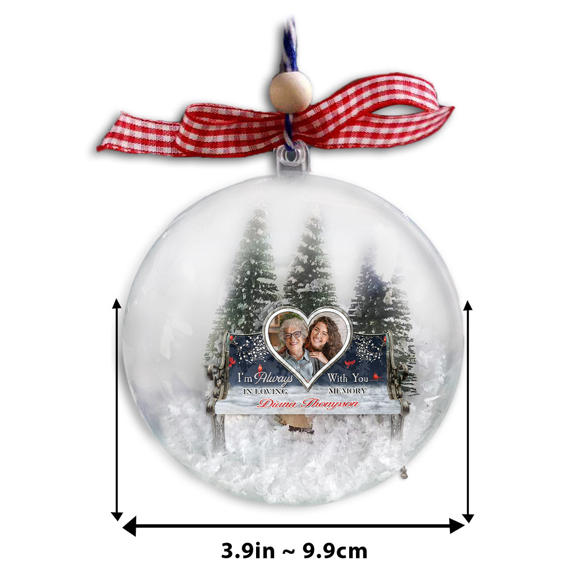 I'm Always With You - Personalized Memorial Snow Globe Ornament