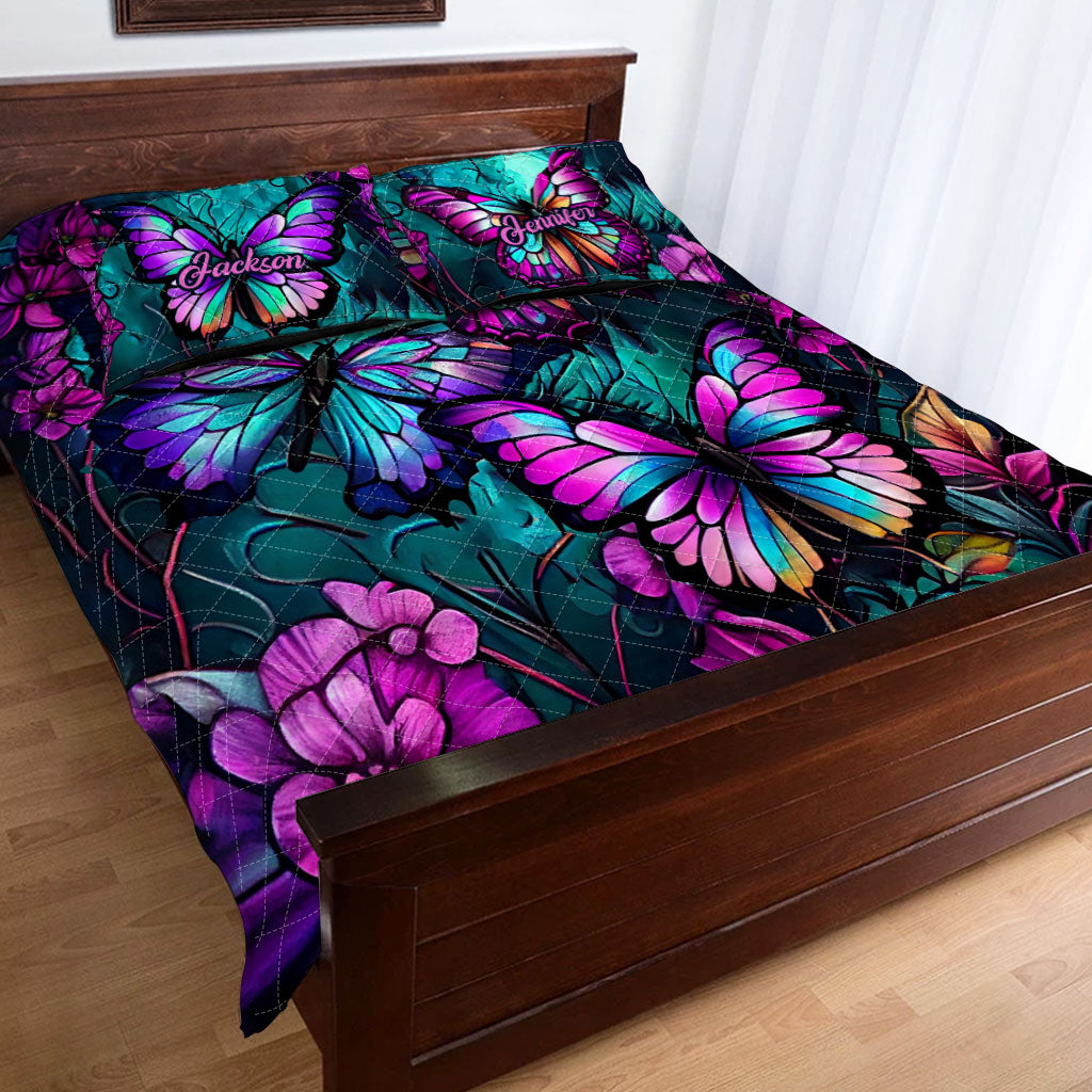 Beautiful Butterflies - Personalized Butterfly Quilt Set