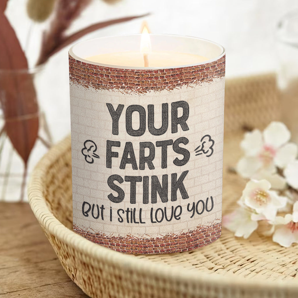 Your Fart Is Stink - Personalized Couple Candle With Wooden Lid