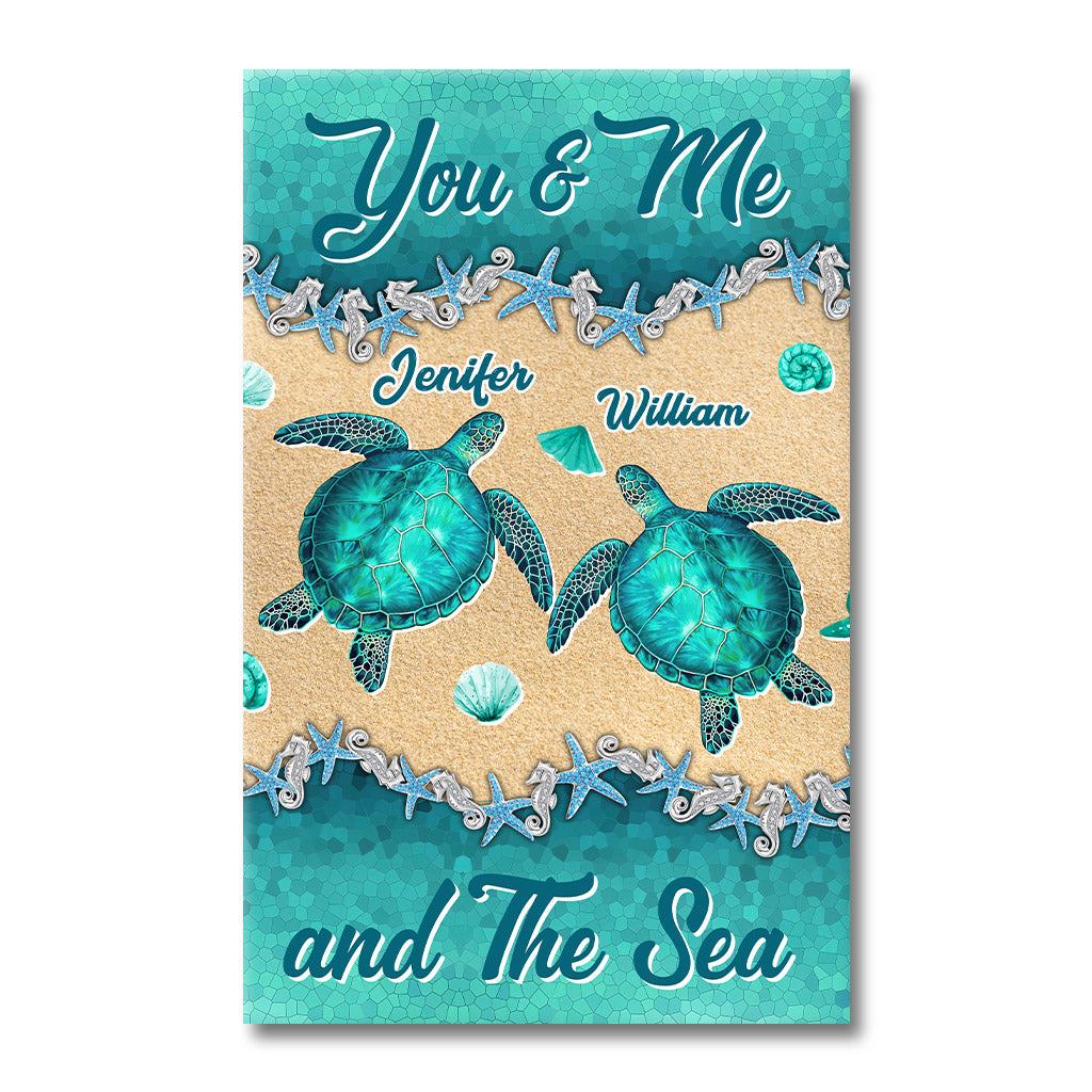 Salty Lil' Beach - Personalized Turtle Canvas And Poster