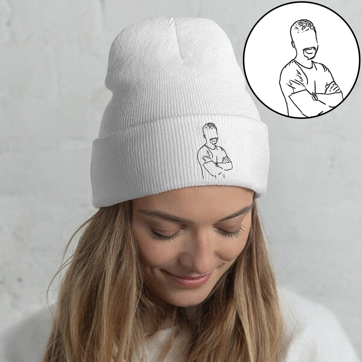 Custom Photo - Personalized Uncle Embroidered Beanie