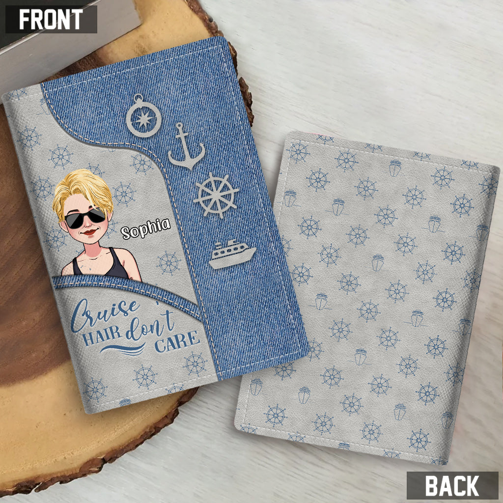 Discover Cruise Hair Don't Care - Personalized Cruising Passport Holder