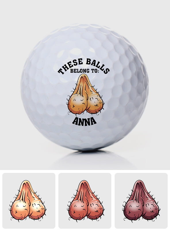 These Balls Belong To - gift for him, boyfriend, husband - Personalized Golf Ball