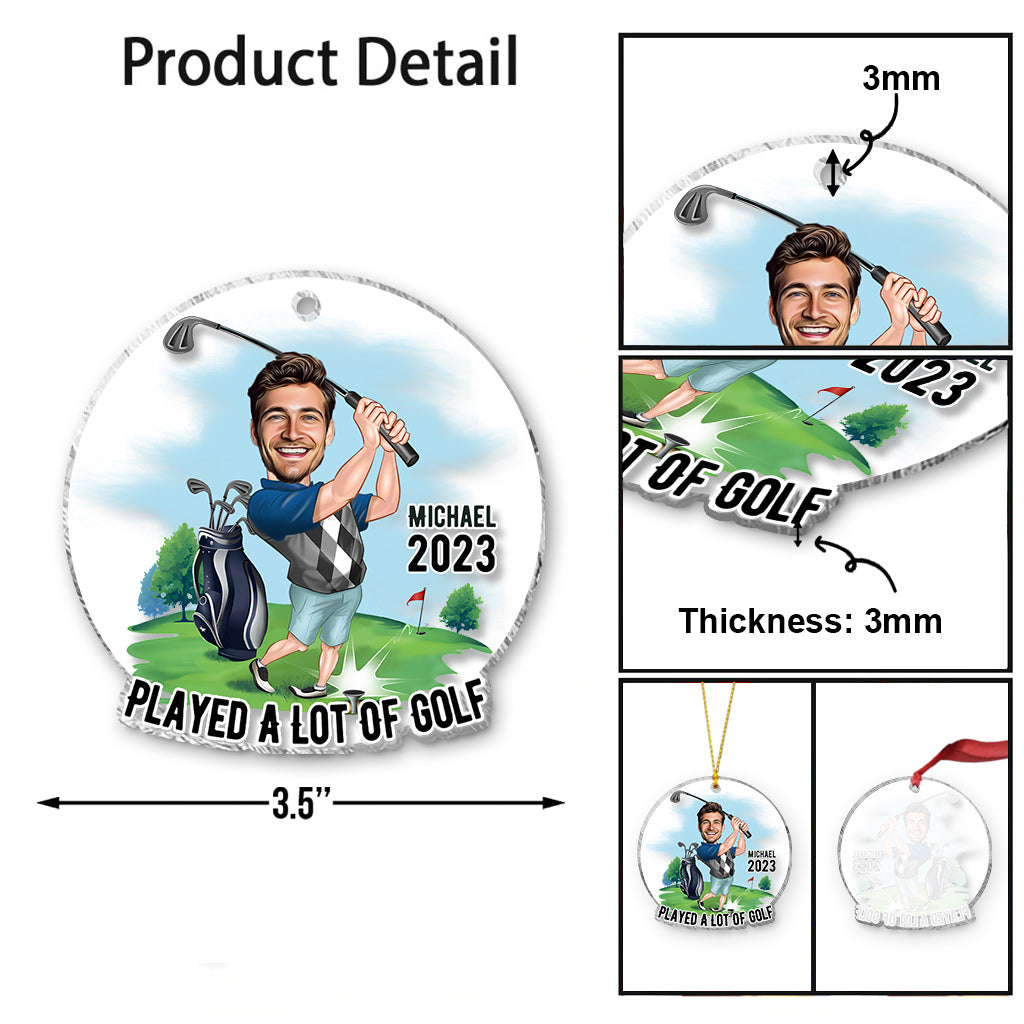 Photo Inserted Funny Golfer - Personalized Golf Transparent Ornament