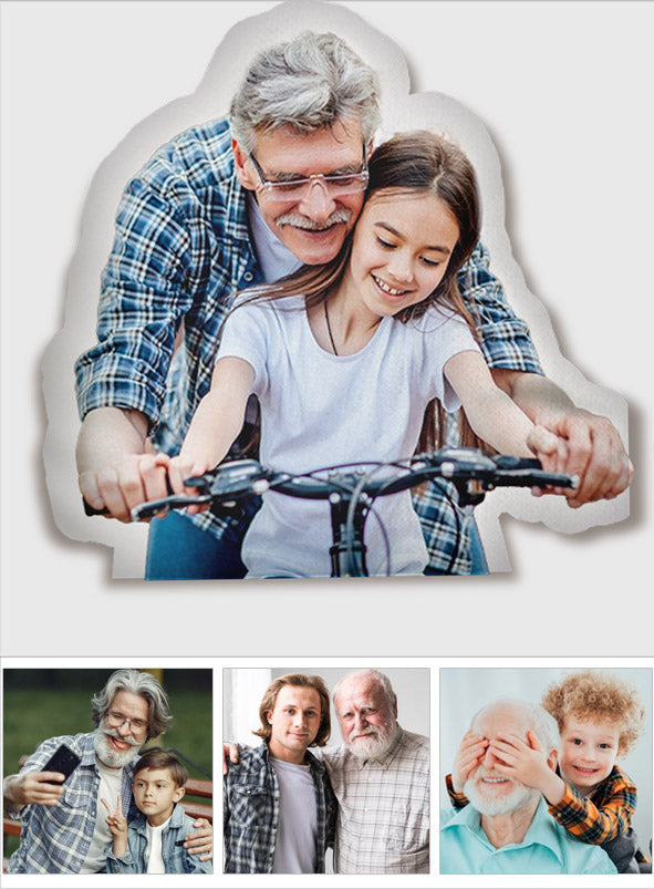 Custom Photo Humanoid - Personalized Grandpa Shaped Pillow