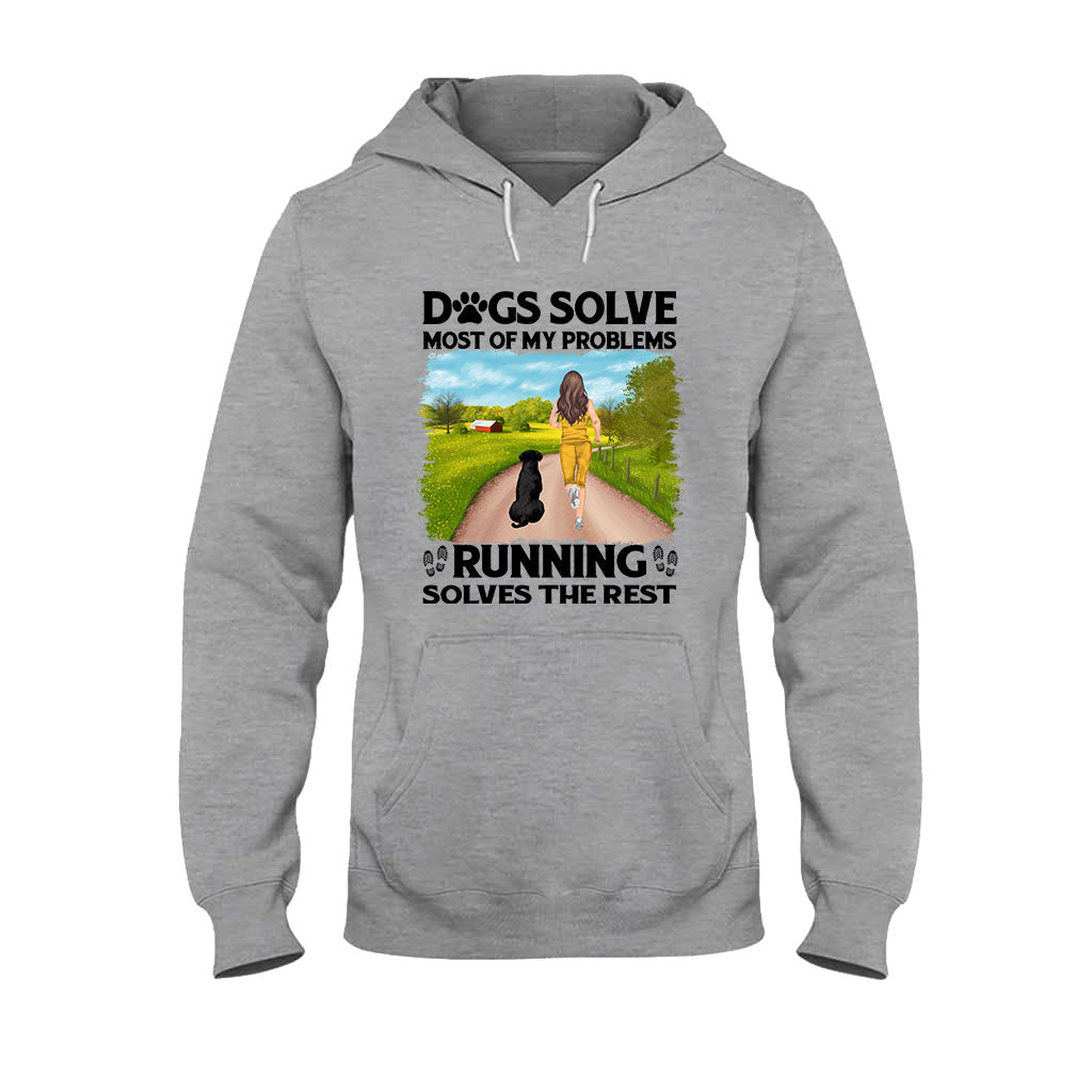 Dogs And Running Solve My Problems - Personalized Running T-shirt & Hoodie