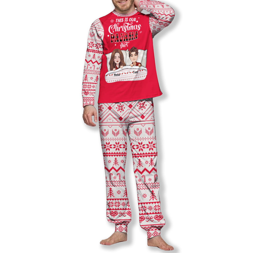 This Is Our Christmas Pajama Shirt - Personalized Couple Pajamas Set