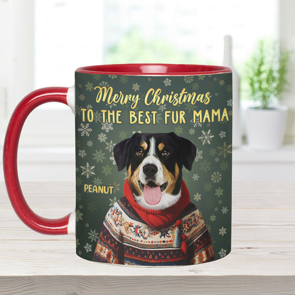 Personalized Christmas Pet Portrait - Gift for dog lovers, dog lover, cat lover - Personalized Accent Mug