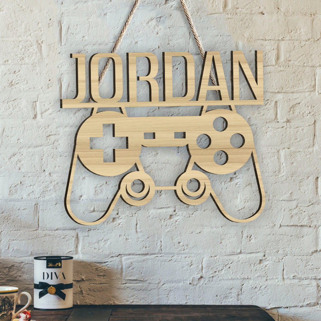 Gaming Room - Personalized Video Game Custom Shaped Wood Sign