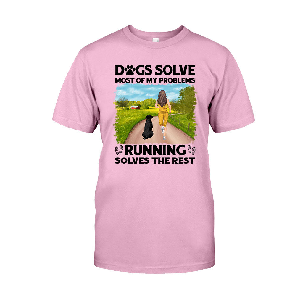 Dogs And Running Solve My Problems - Personalized Running T-shirt & Hoodie