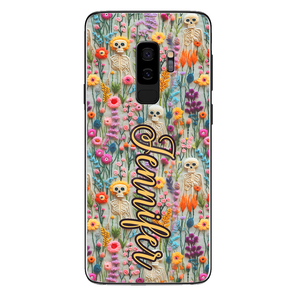 Floral Skeleton - Personalized Skull Phone Case