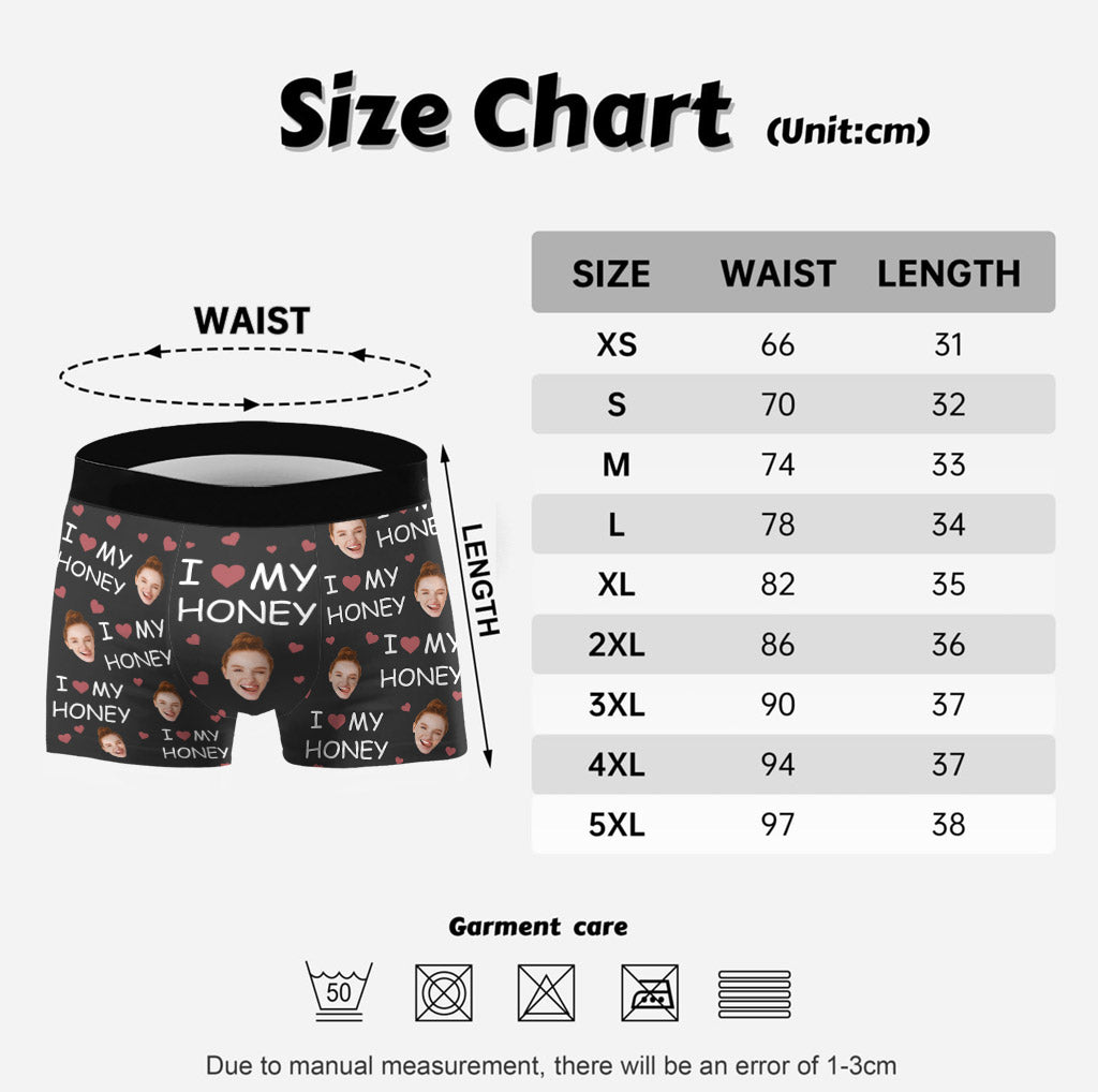 I Love My Wife/Girlfriend/Honey - Personalized Husband And Wife Men’s Boxer Briefs