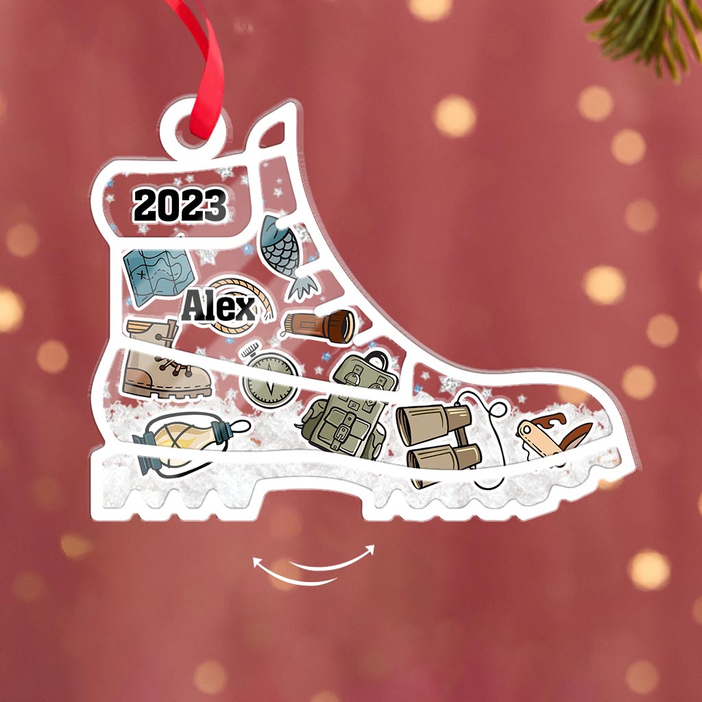 Hiking Boots Items - Personalized Hiking 3 Layered Shaker Ornament