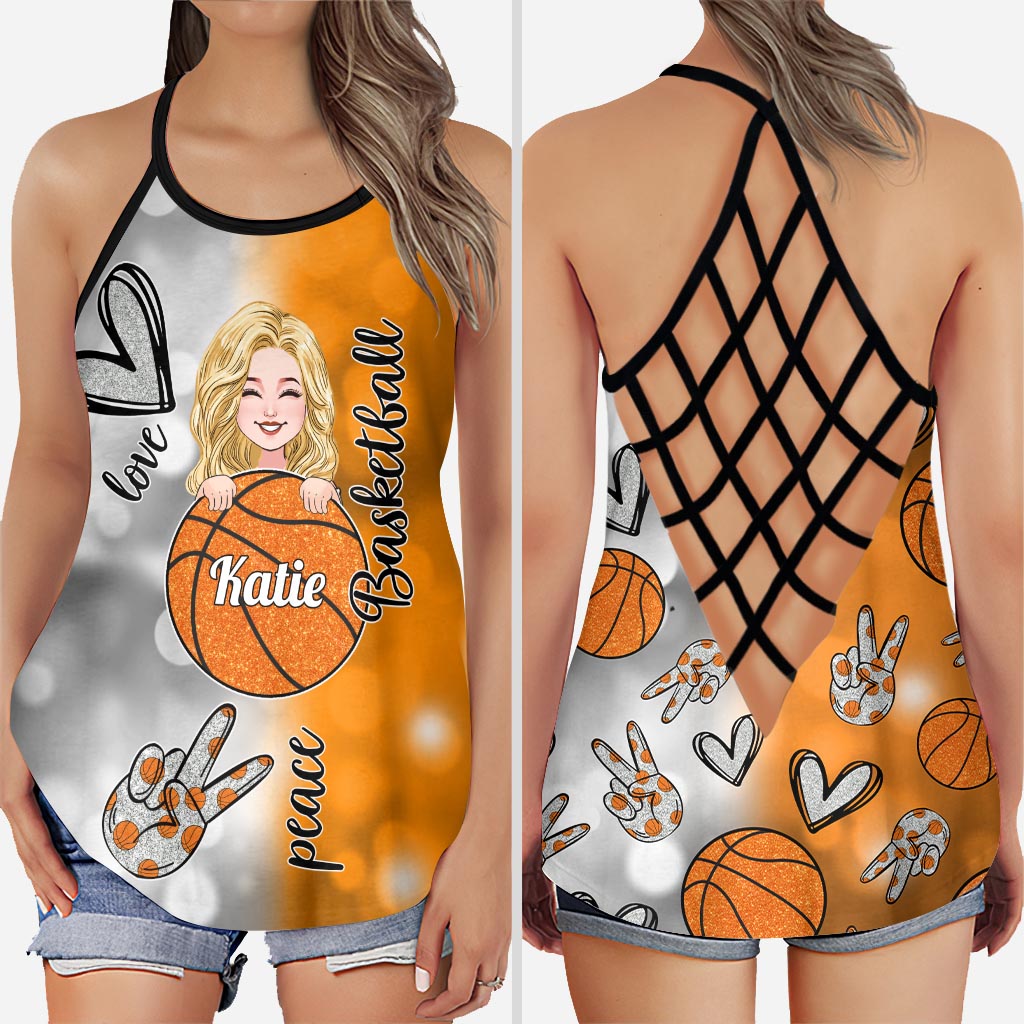 Cool Basketball Mom - Personalized Basketball Cross Tank Top