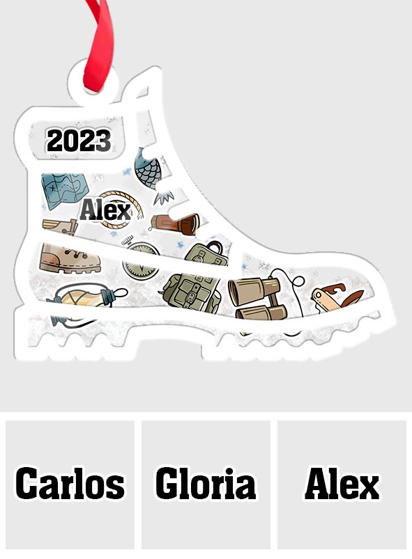 Hiking Boots Items - Personalized Hiking 3 Layered Shaker Ornament