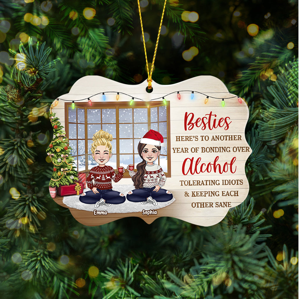 Best Friends Keeping Each Other Sane - Personalized Bestie Ornament