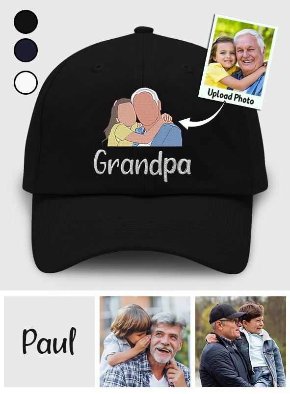 Custom 2D Photo - Personalized Grandpa Embroidered Classic Cap