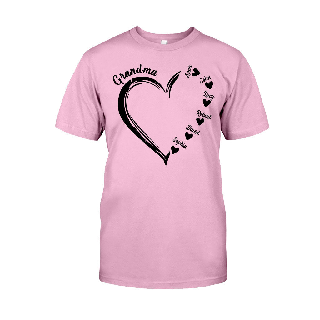 Grandma Heart - Personalized Grandma T-shirt And Hoodie