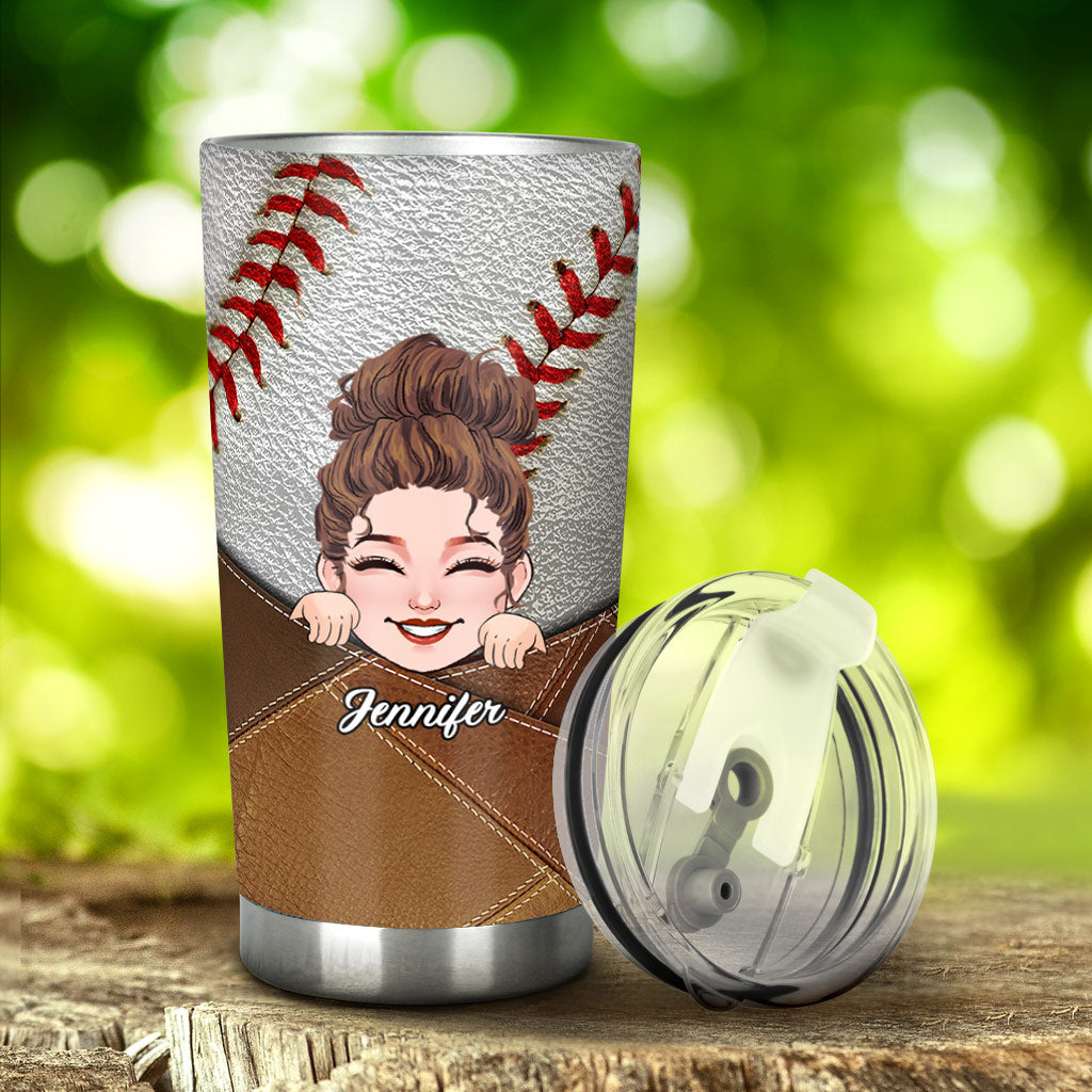 Baseball Mom Living My Dream - Personalized Baseball Tumbler