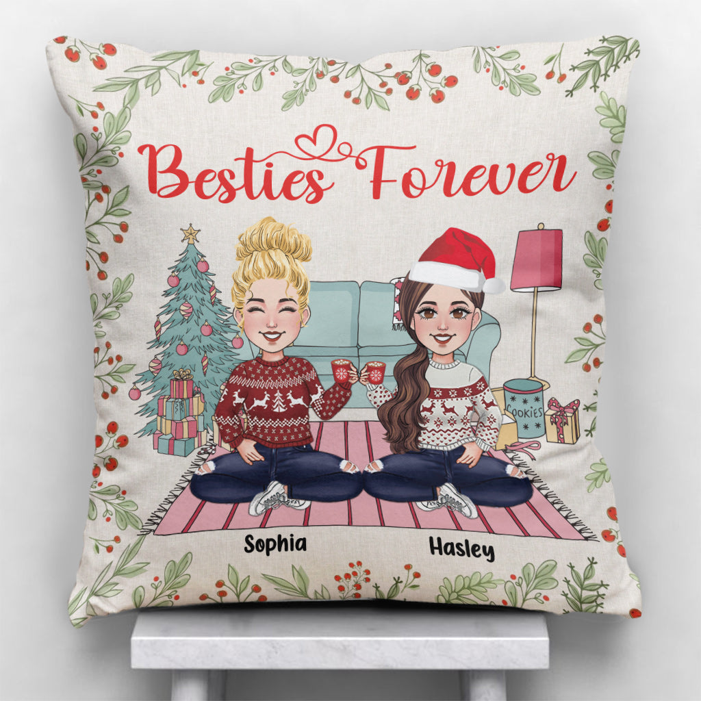 Besties Forever - Personalized Bestie Throw Pillow