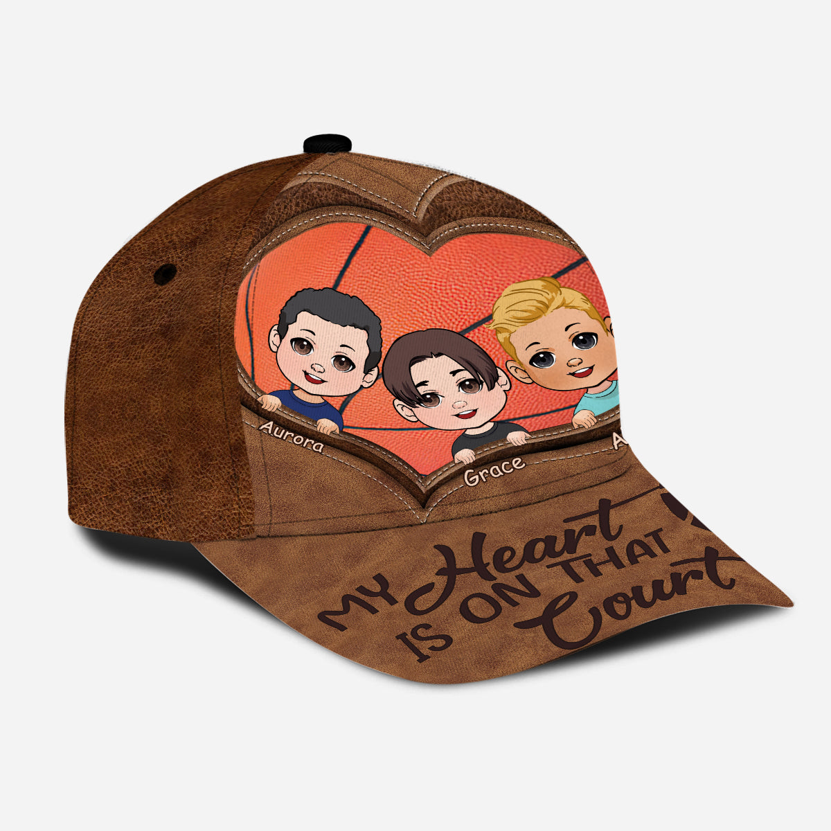 My Heart Is On That Court - Personalized Basketball Classic Cap