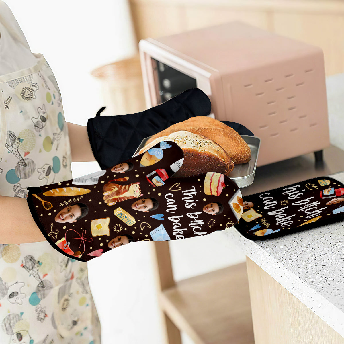 This Girl Can Bake - Personalized Baking Oven Mitts & Pot Holder Set