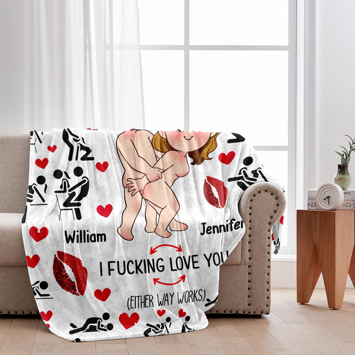 I Love You - Personalized Couple Blanket