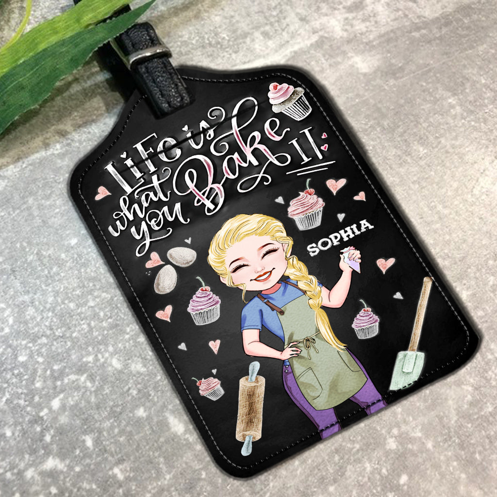 Life Is What You Bake It - Personalized Baking Leather Luggage Tag