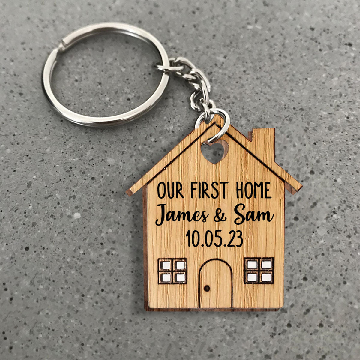 Our First Home - Personalized Housewarming Keychain