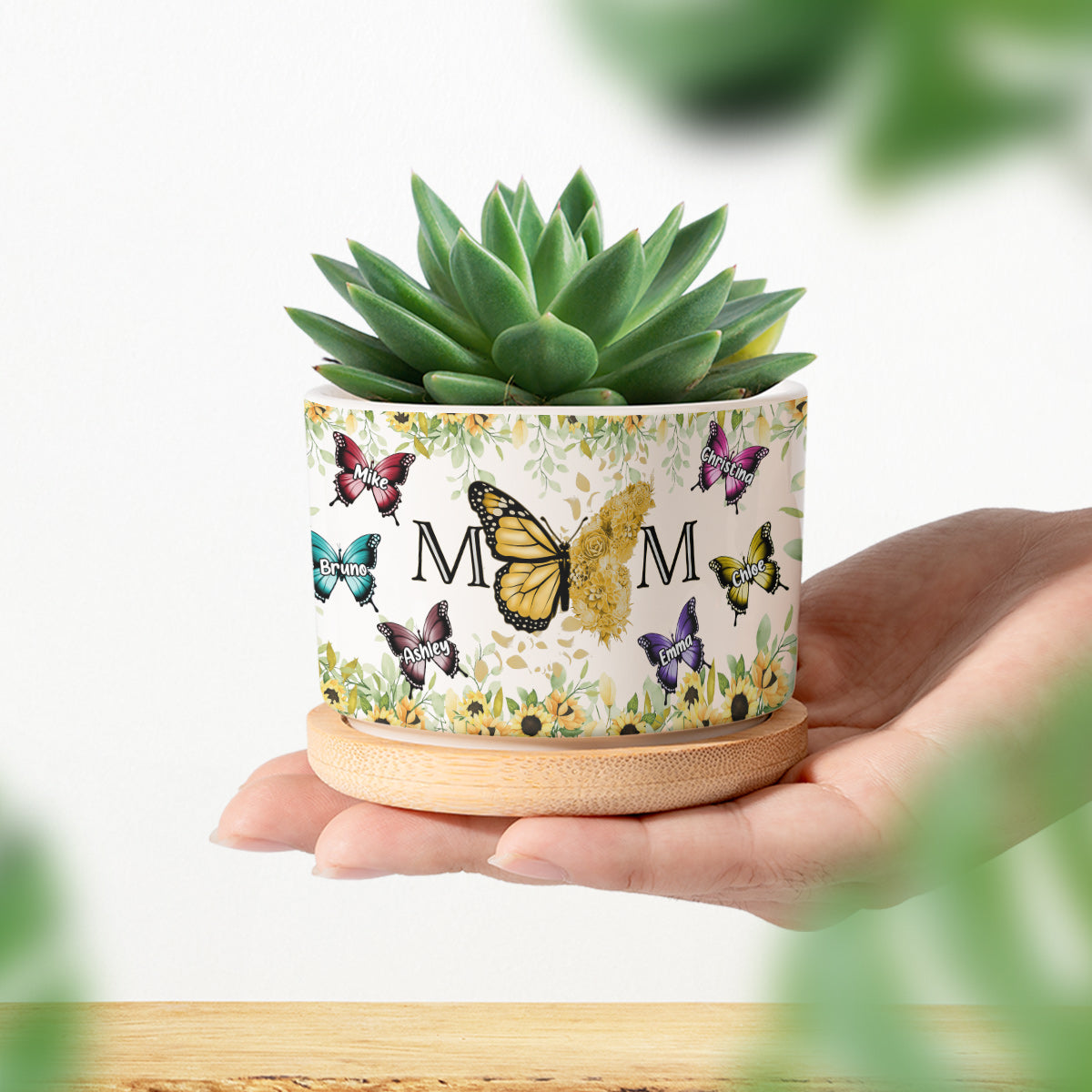 Mom's Garden - Personalized Mother Ceramic Plant Pot