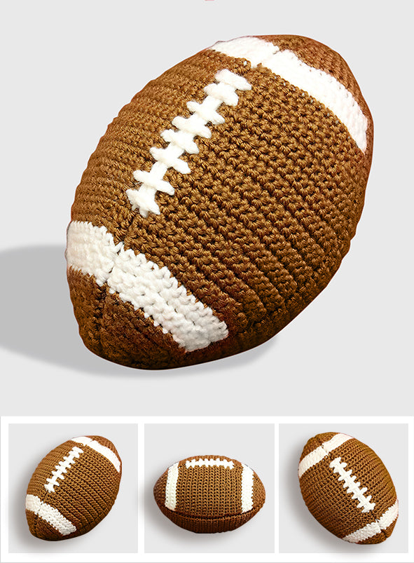 Knitted American Football Ball - Football Hand Knitted Doll