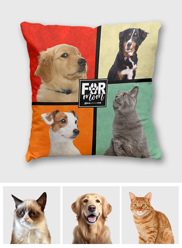 Dog Mom/ Cat Mom/ Fur Dad.... - Gift for dog lovers, cat lover - Personalized Throw Pillow