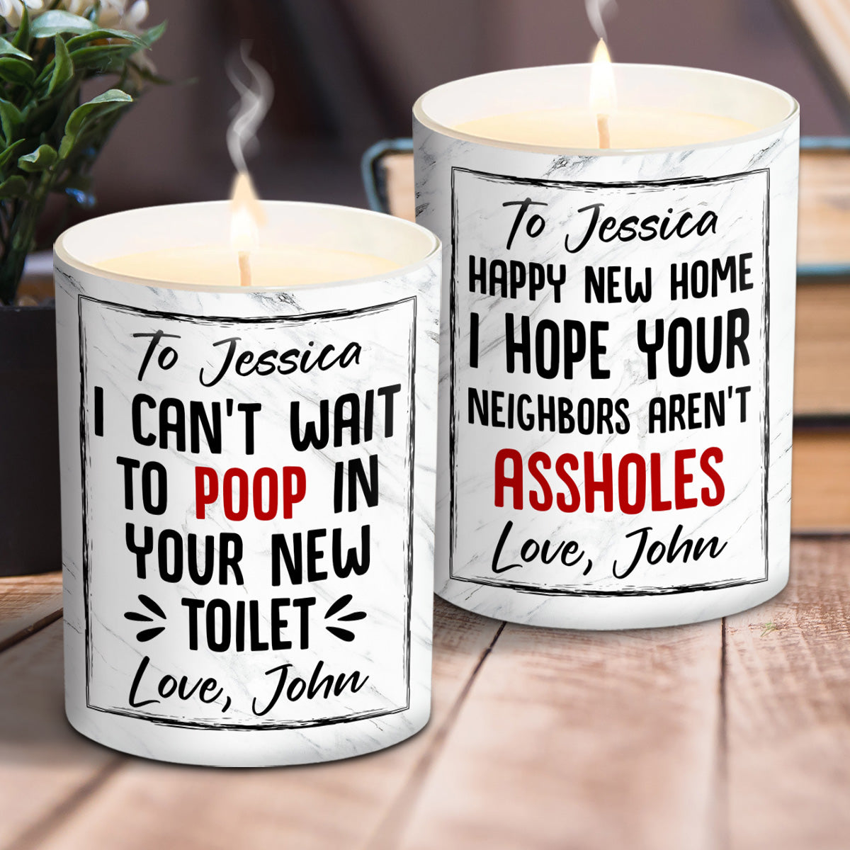 Congrats On Your New House - Personalized Housewarming Candle With Wooden Lid