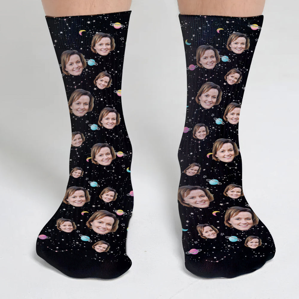 Custom Face Galaxy - Personalized Step Mom Socks